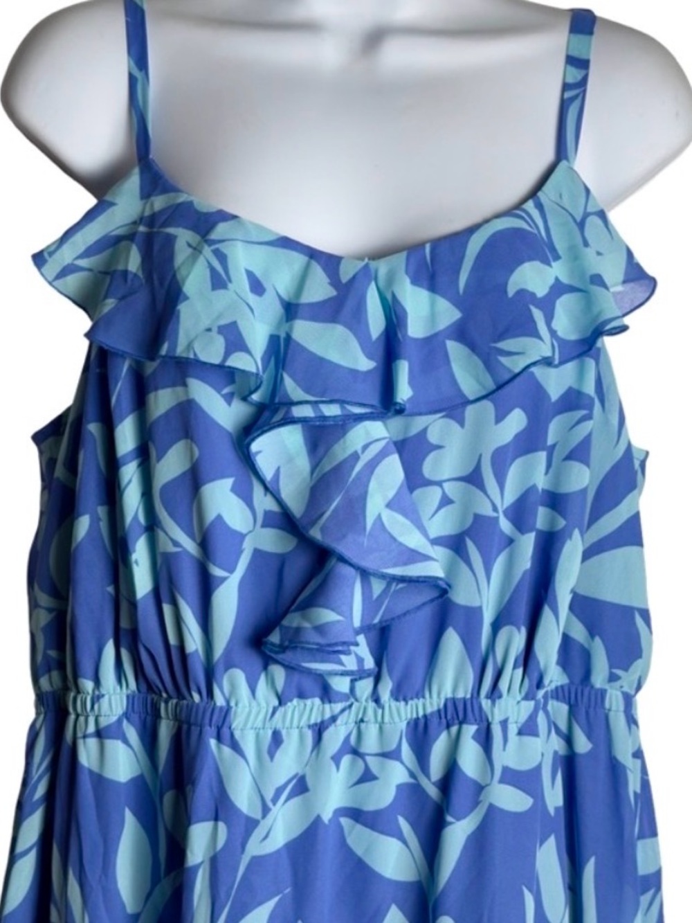 New Lane Bryant Blue Floral Maxi Bohemian Dress Size 14/16 - Picture 7 of 8